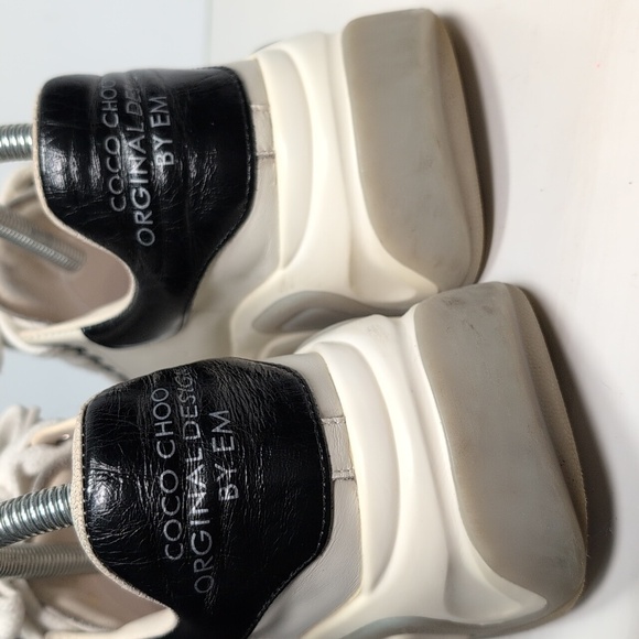 Coco Choo Original Design by EM Black And White chunky Sneakers womans size 7 - Picture 12 of 16